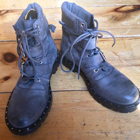 [Free People] combat riding style gray boots - Picture 1 of 8